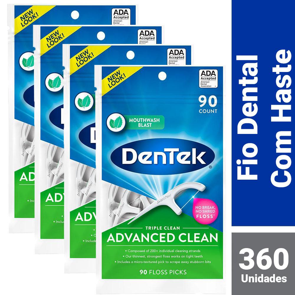 Kit Fio Dental Dentek Floss Picks Triple Clean Advanced Clean 360 unidades em Oferta na Shopee