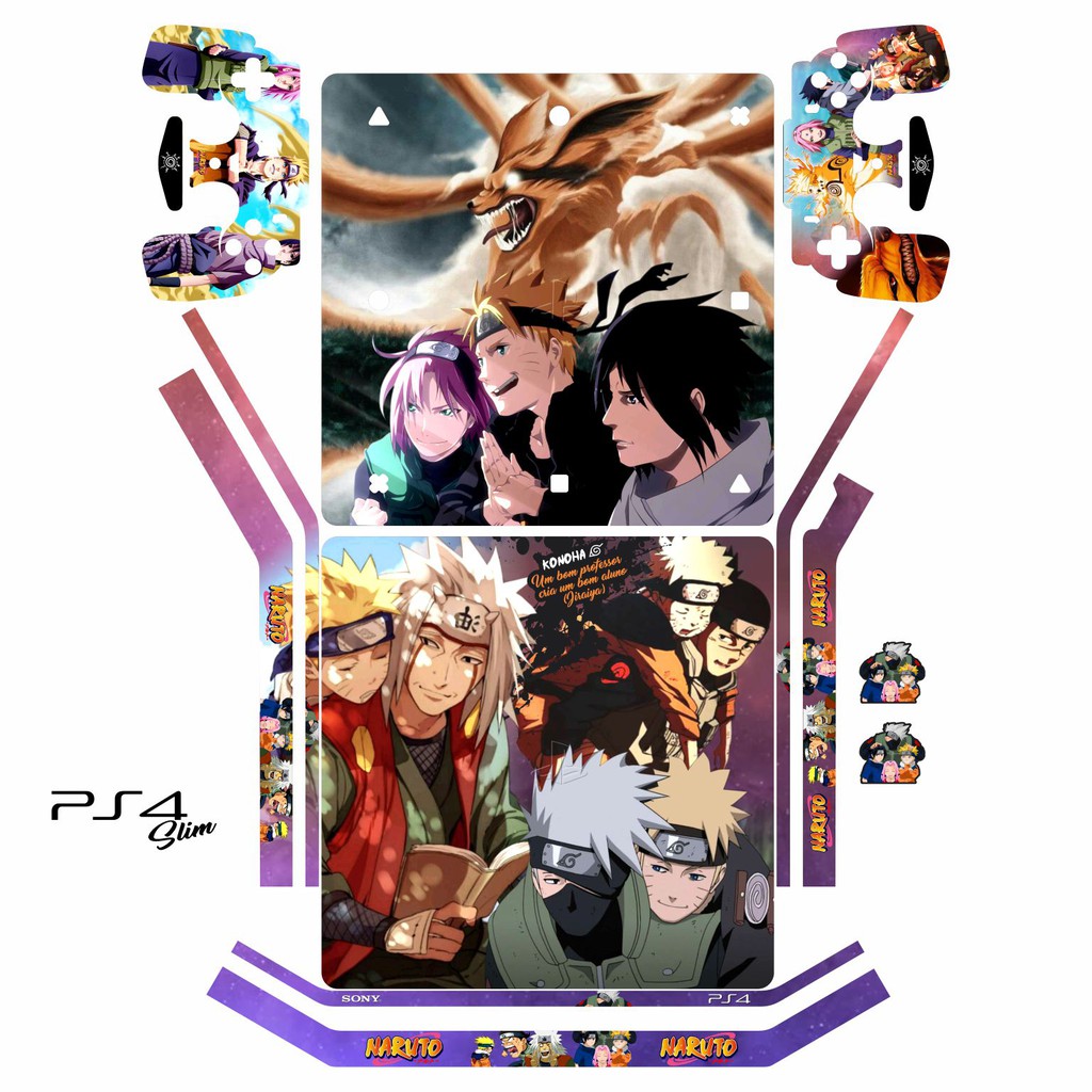 Adesivo Skin Playstation 4 Slim Adesivo Naruto Ps4