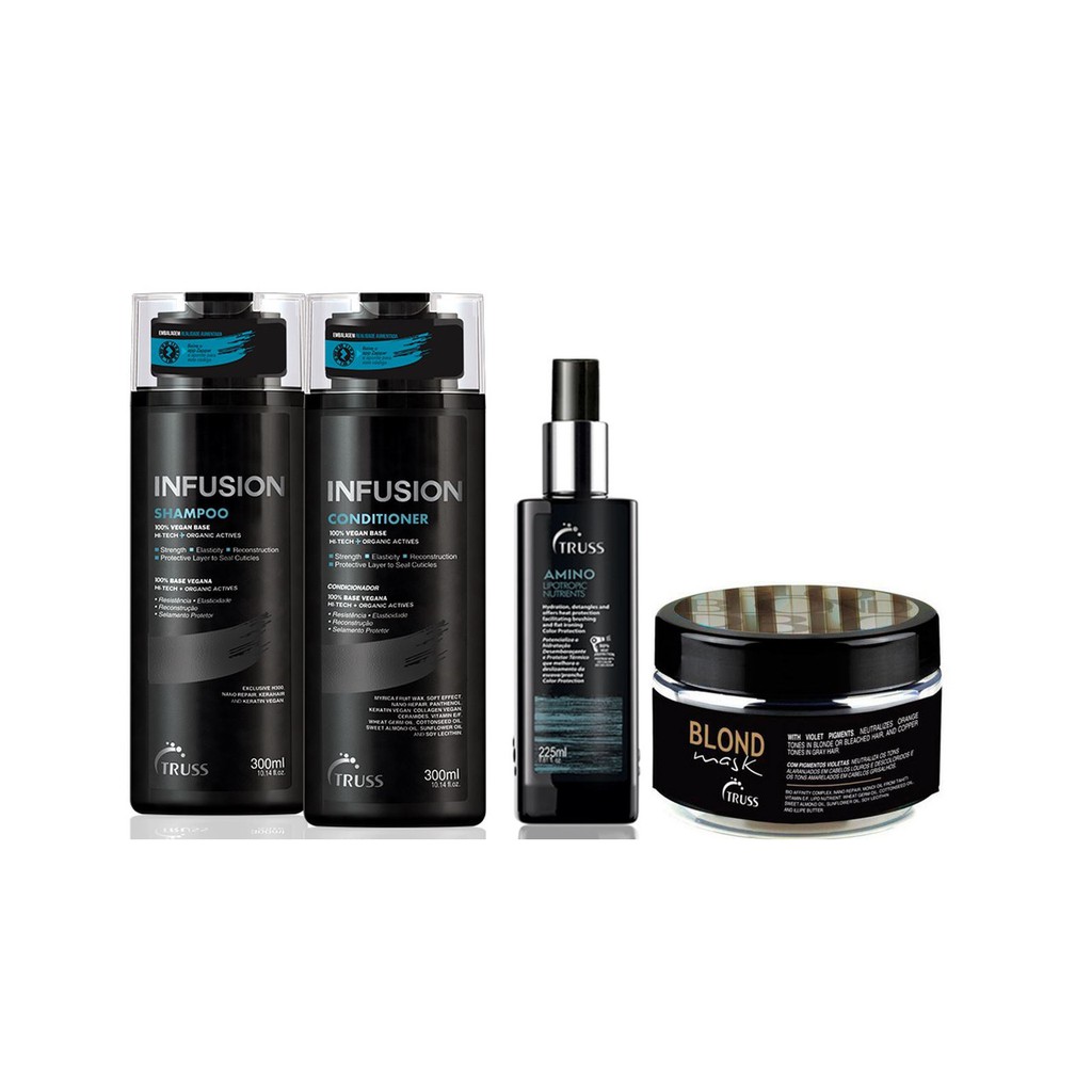 Truss Infusion Shampoo e Condicionador e Amino e Máscara Blond