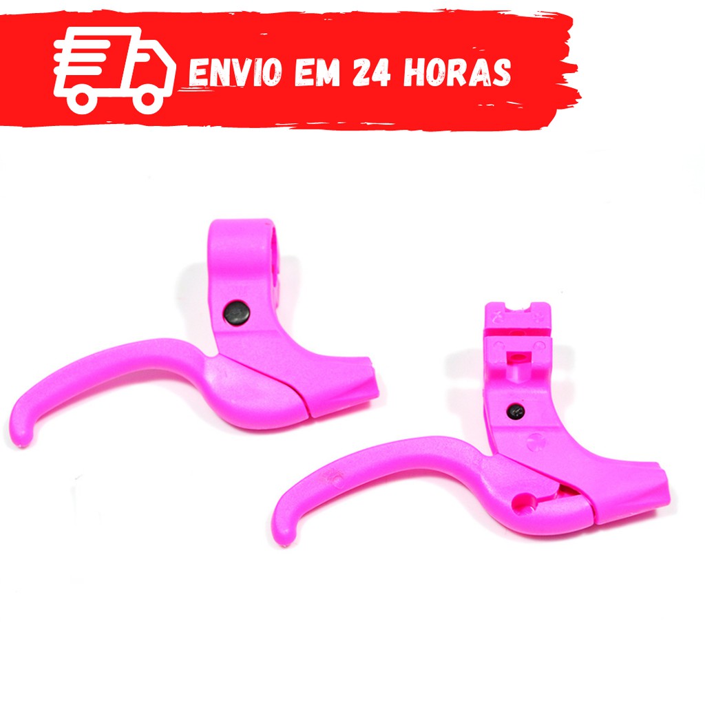Manete de Freio Bicicleta Infantil Mirim Nylon Tipo Alavanca 2d Mini Rosa Jks Bike 16