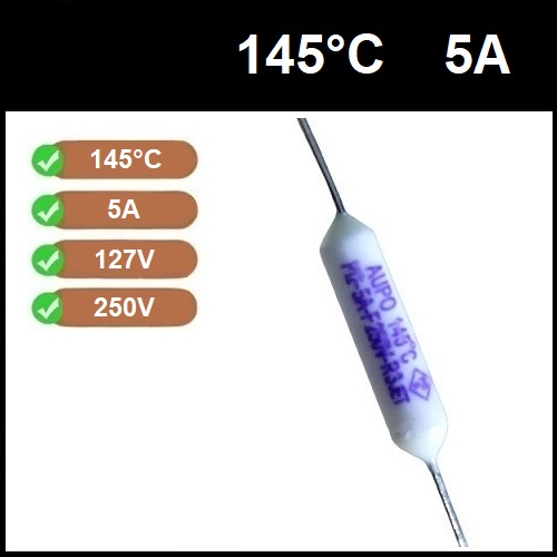 3 Fusível Térmico 5A 145C 145°C 145 Graus 250V