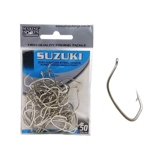 Anzol Marine Suzuki Ponta Super Afiada e Curvatura Especial Robalo Pescada Tambaqui