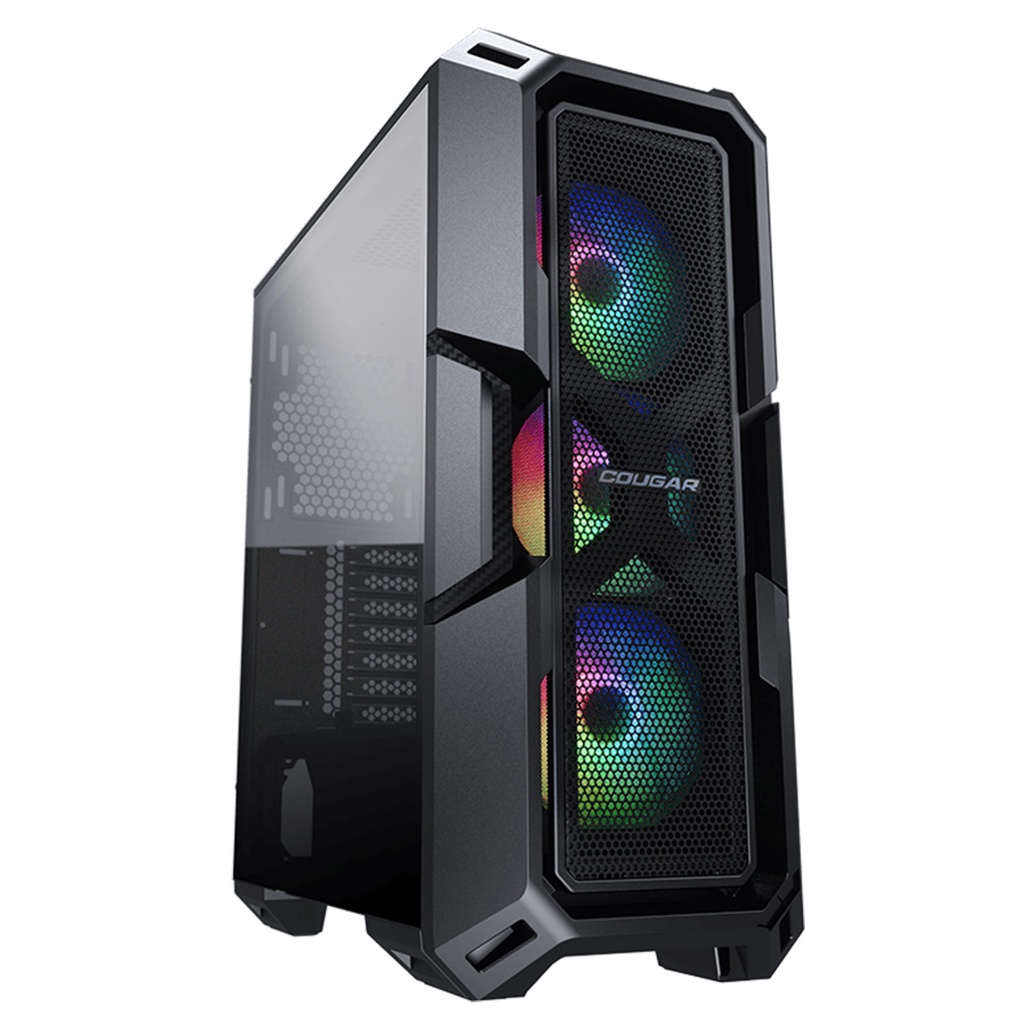 Gabinete Gamer Cougar MX440 Mesh RGB, Mid Tower, Vidro Temperado, ATX, Black, 3 Fans RGB, Sem Fonte - 3856C10.0007
