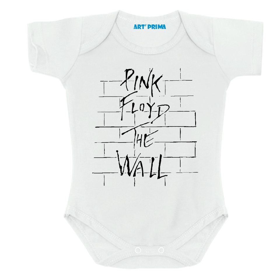 Roupinha de Bebe Body Pink Floyd The Wall Bebê Bori Bodie Camiseta Infantil