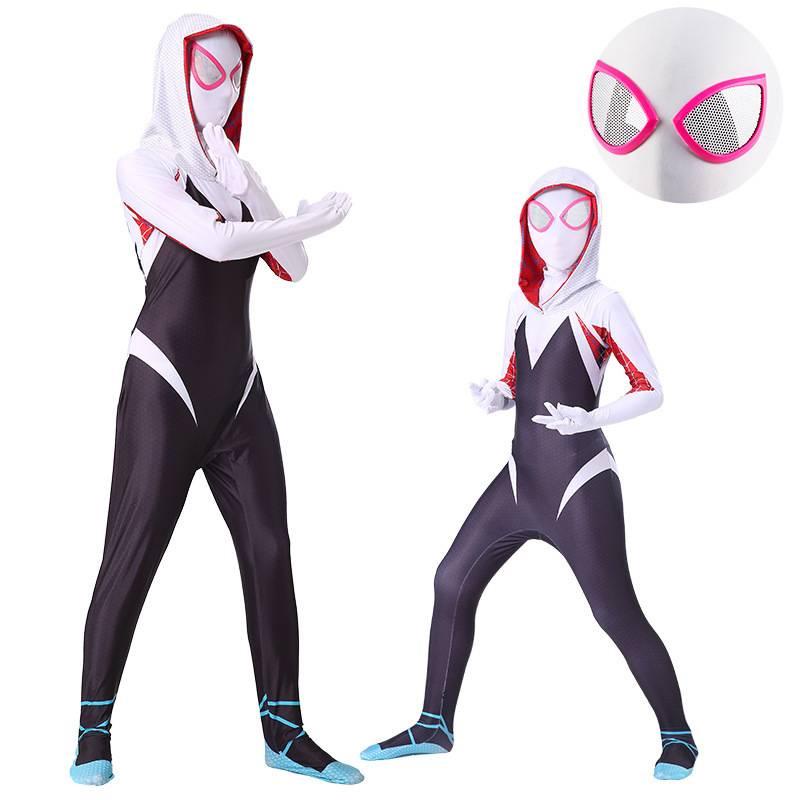 Spider Gwen Stacy Cosplay Costumes for Women 3D Print Adult and Kids  Jumpsuits for Halloween Party Cosplay Costumes | Shopee Brasil