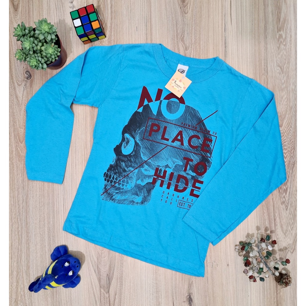 Camiseta Masculina Infantil Azul Tamanho 8