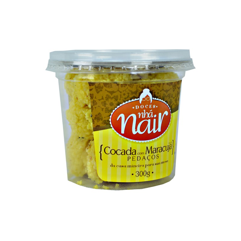 Cocada com Maracujá Nhá Nair 300g Doce Artesanal Mineiro Doce de Minas Gerais