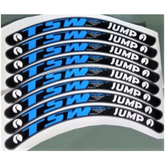 8 Adesivos Rodas Bike 29 Tsw Jump Mtb Várias Cores 17mm x 45cm