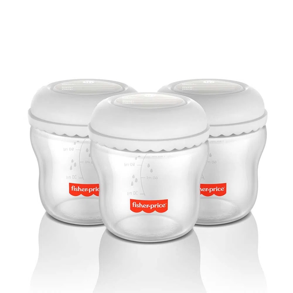 Conjunto 3 Frascos para Armazenar Leite 150 Ml MomS