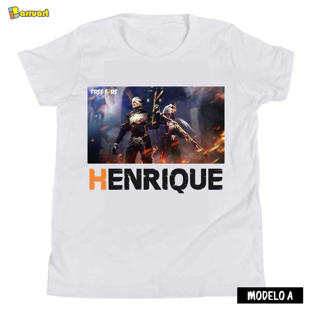 Camisa Infantil Free Fire Personalizada Camiseta Algodao Poliester Shopee Brasil - camiseta infantil boneco roblox logo