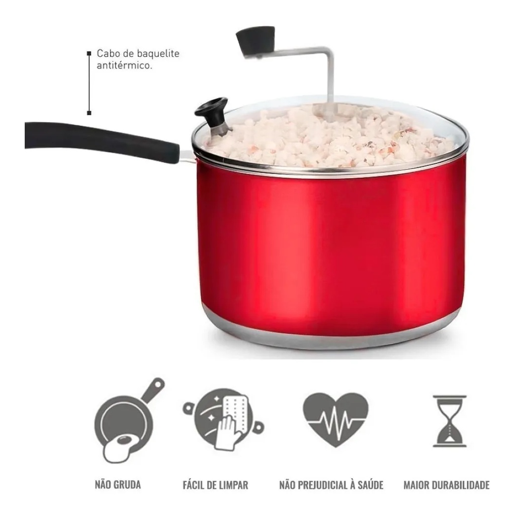 Oferta de Pipoqueira Preta Vermelha C/ Haste Giratória 5 L Ultra Lux a pronta entrega.