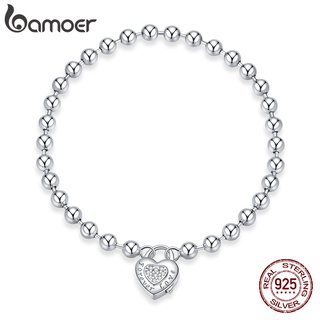 Bamoer 925 Pulseira De Prata Pérola Cadeia Banhado A Platina Com Cubic Zircon Moda Jóias Para As Mulheres Presentes Fit SCB203
