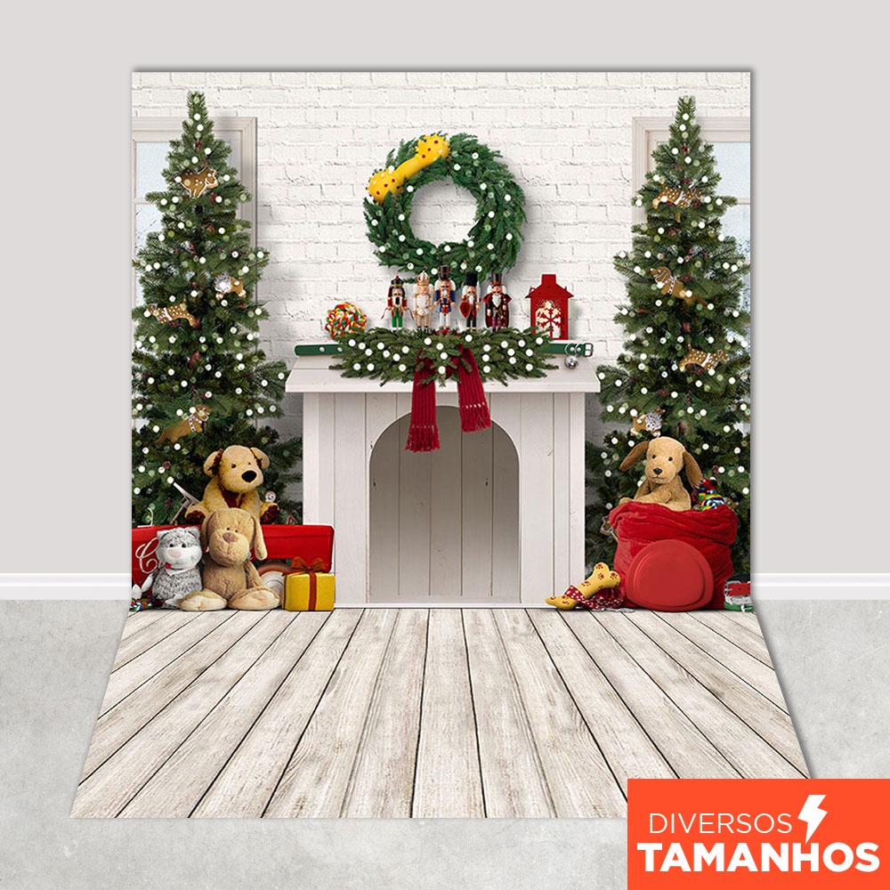 Fundo Fotográfico Pet Natal Ursos Painel Em Tecido Sublimado 1,20x1,70m - PET-87