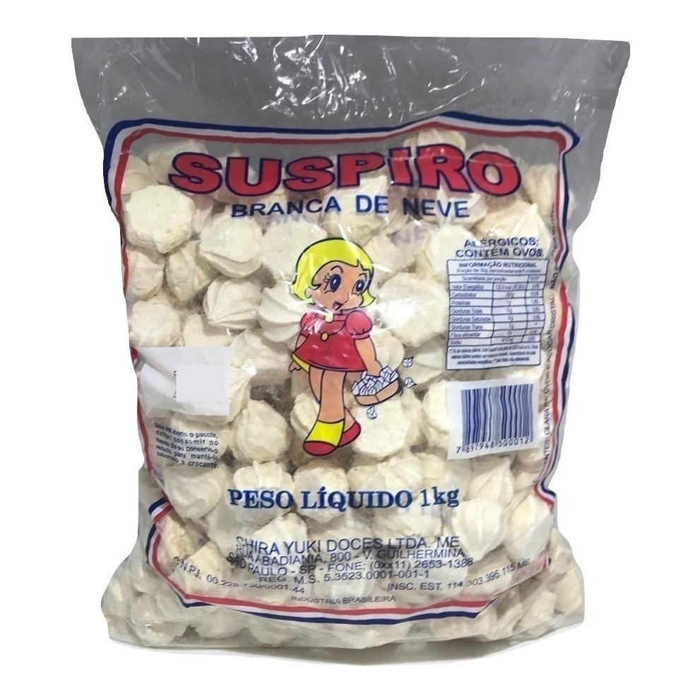 Suspiro Natural 1kg - Branca De Neve