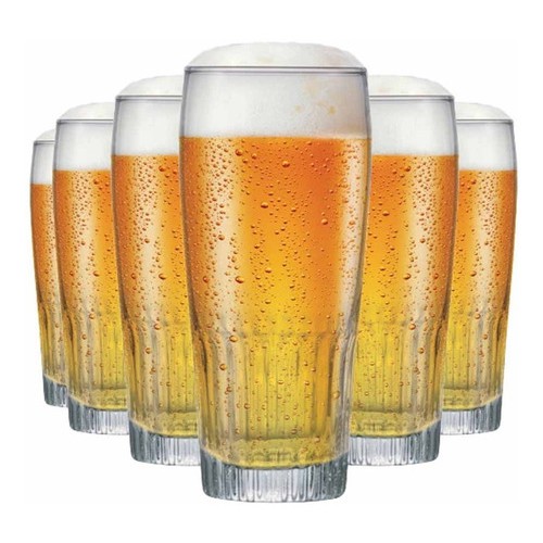 Jogo de Copos de Vidro Paloma G para Cerveja 390ml, 6 pcs - Ruvolo