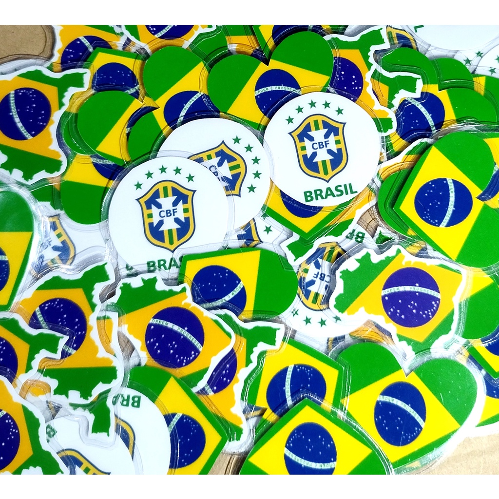 kit com 4 apliques para laços copa do mundo brasil