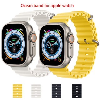 Pulseira Oceânica 49mm 45mm 44mm 40mm 41mm 42mm 49 De silicone correa Smart Watch Ultra serie 7 6 3 se 8