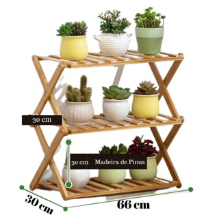 Floreira Estante Sanfona Vertical 03 Prateleiras Desmontável duplo x em Oferta na Shopee