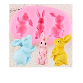 Molde de Silicone Mini Coelhos com Textura para Confeitaria e Biscuit - Modelo Coelhinhos da Páscoa Retrô em Oferta na Shopee