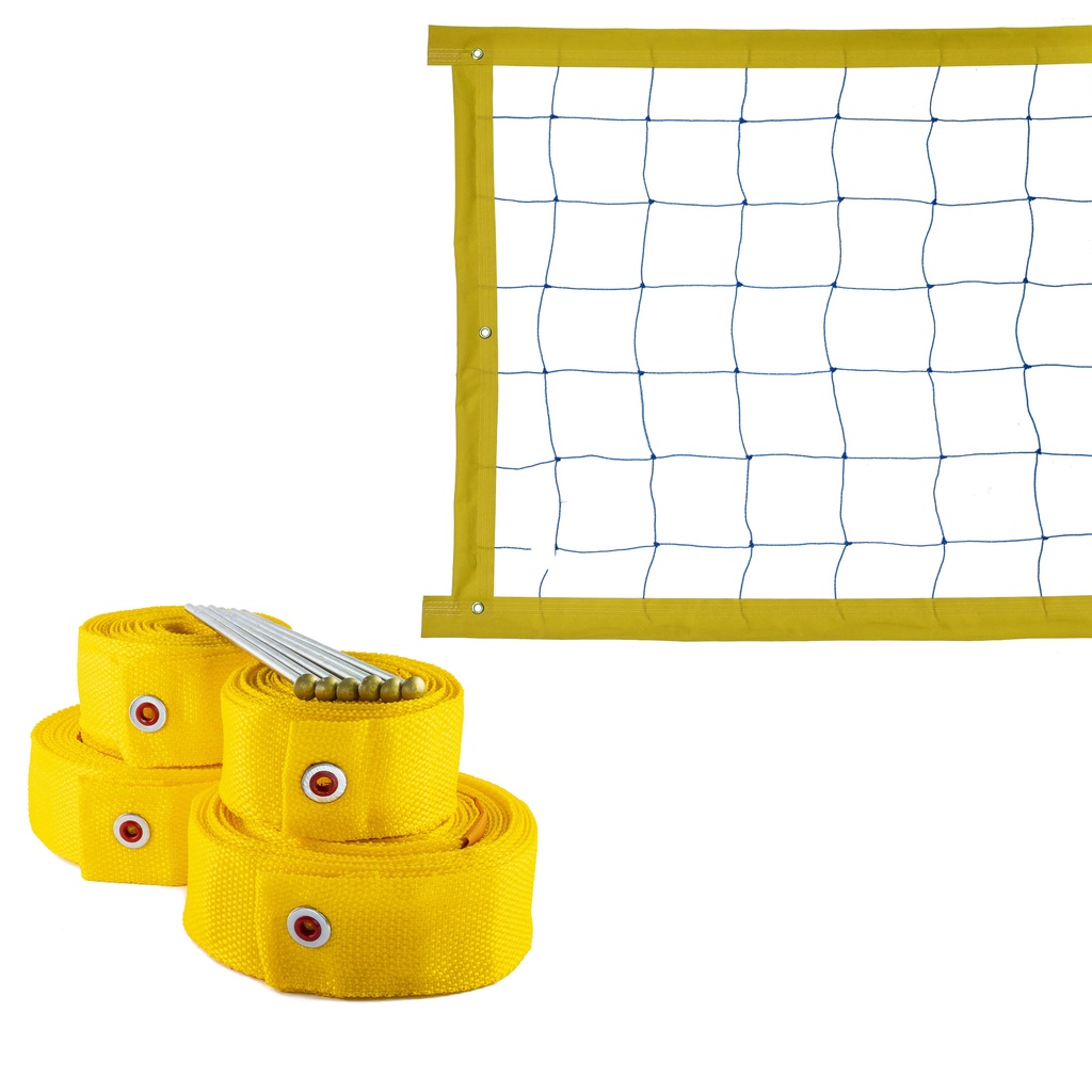 Kit Rede De Vôlei 5 Metros + Marcação Amarela - Evo Sports