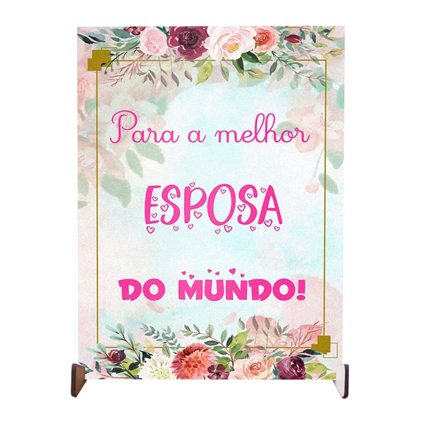plaquinha decorativa para presente de aniversário melhor esposa