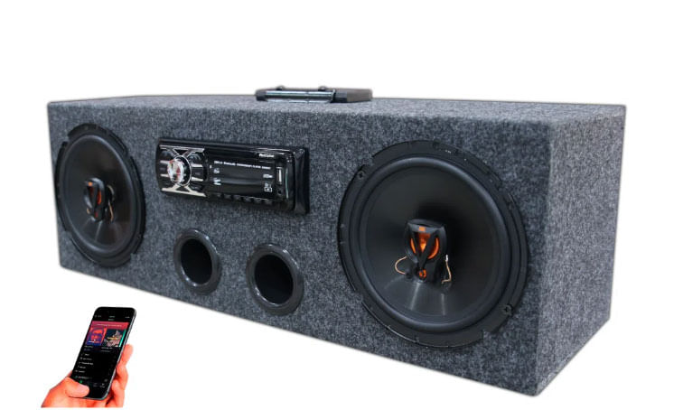 Caixa Residencial Radio Bluetooth + Par Falante 6 Jbl 100w