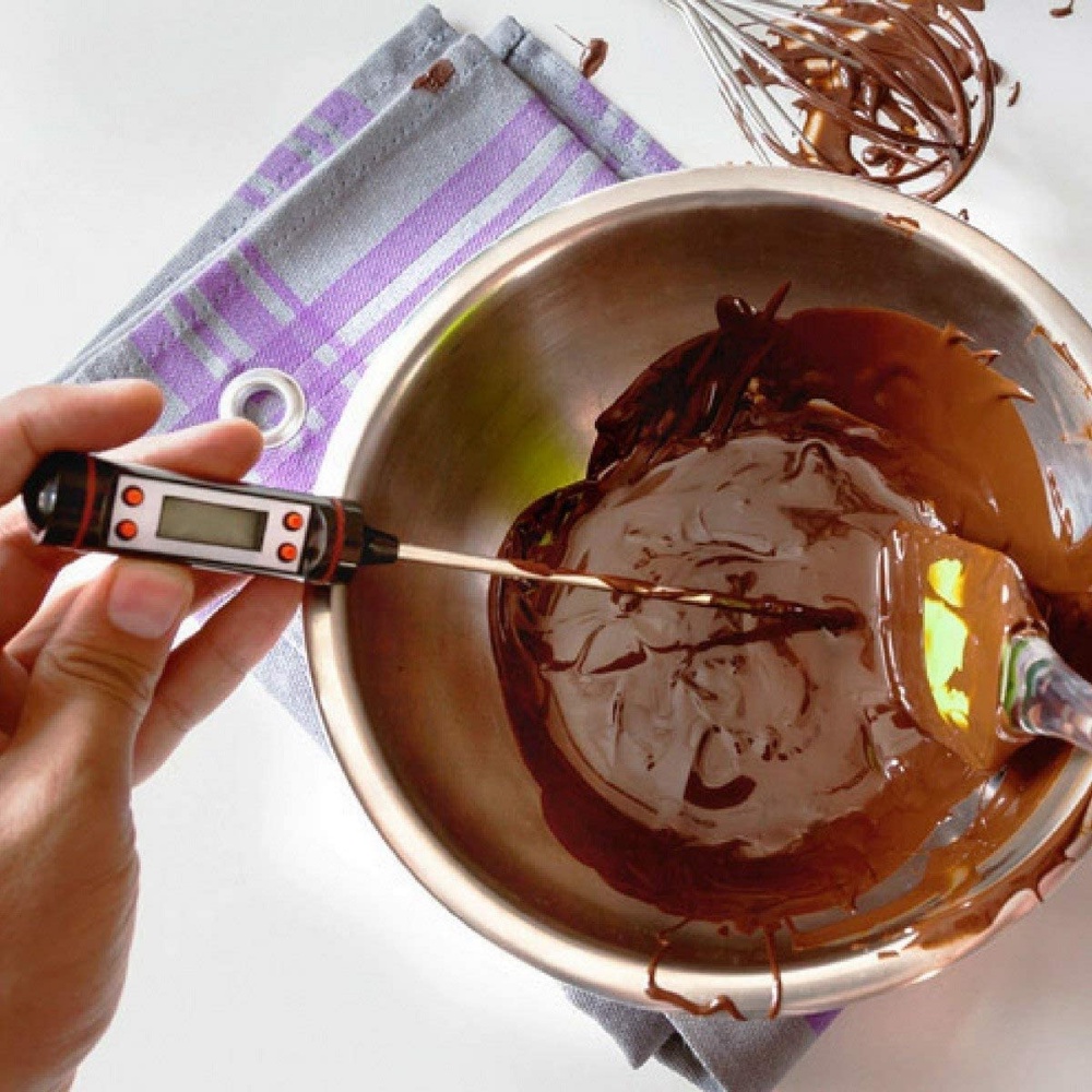 Termômetro Digital Culinário Para Alimentos Bebidas Chocolate Carnes Bolo Confeitaria Cozinha