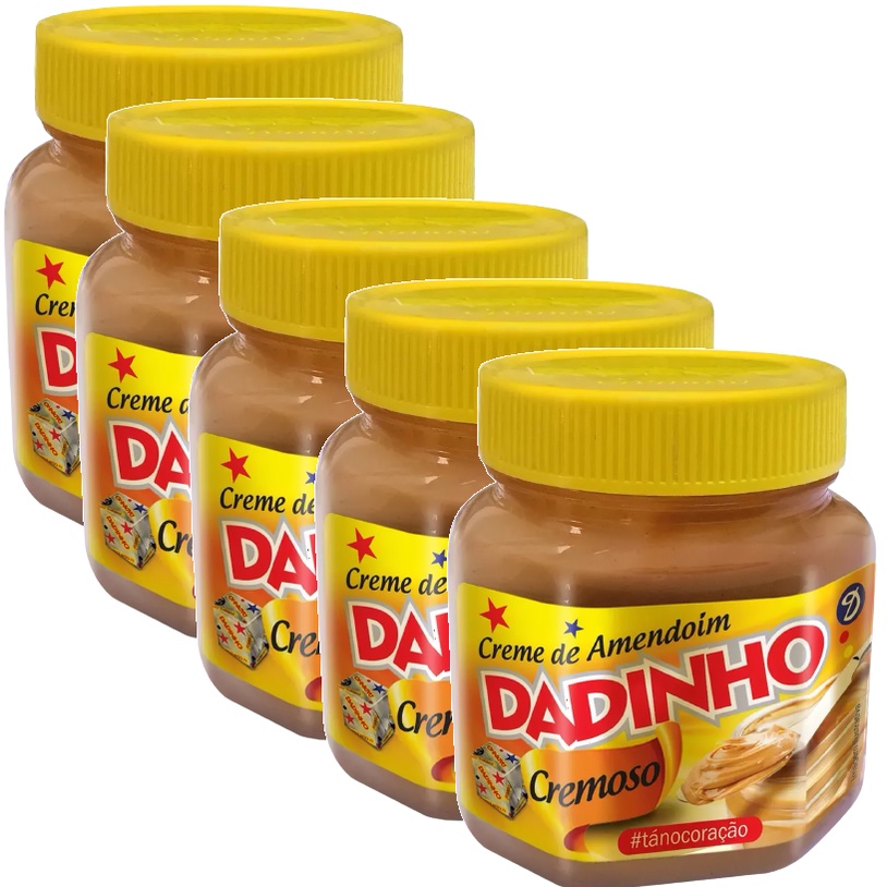 Kit 5 Dadinho Creme 180g Creme Dadinho Amendoim