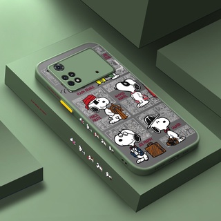 Para Xiaomi Poco X4 Pro 5G M4 Caso Maré Dos Desenhos Animados Snoopy Fina Borda Lateral Fosco Difícil Novo Design Silicone Invólucro Completa Capa De Proteção Softcase