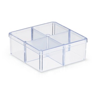 Caixa acrílica com DIVISÓRIAS - 7x7 cm para lembrancinhas, especiarias de gin, brigadeiro e doces