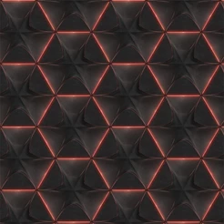Papel De Parede Adesivo 3d Vinilico Hexágono Preto com tons de Vermelho