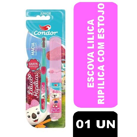Escova Dental + Estojo Condor Lilica Ripilica - Junior Macia em Oferta na Shopee