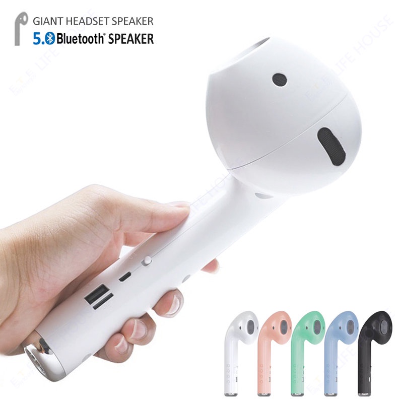 Criativo Gigante Fone De Ouvido Alto-Falante Forma Sem Fio Bluetooth Portátil Engraçado Fa...