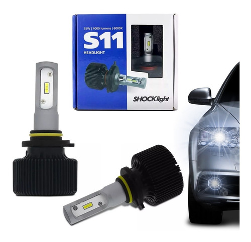 LAMPADA LED HEADLIGHT S11 HB4 6000K 35W 4000LM SHOCKLIGHT em Oferta na Shopee