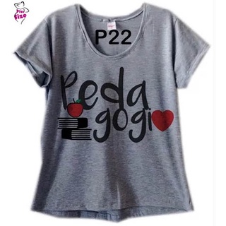 Camiseta Feminina Cinza Plus Size Ramo Pedagogia P22