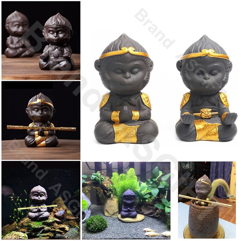 Cerâmica Sun Wukong Figura Casa Decoração Do Jardim Macaco Estátua De Buda Ornamento Para Tanque De Peixes Bonsai Conjun