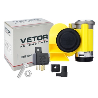 Buzina Automóvel  12v Vetor com Compressor Compacta Carro Moto Caminhão Jeep Embarcação Barco Lancha em Oferta na Shopee
