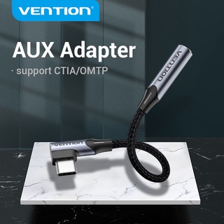 Venção Tipo C Para 3.5mm Adaptador De Áudio 90 Graus De Ângulo Direito Do Sexo Masculino Feminino Jack Fone De Ouvido USB Conector Huawei