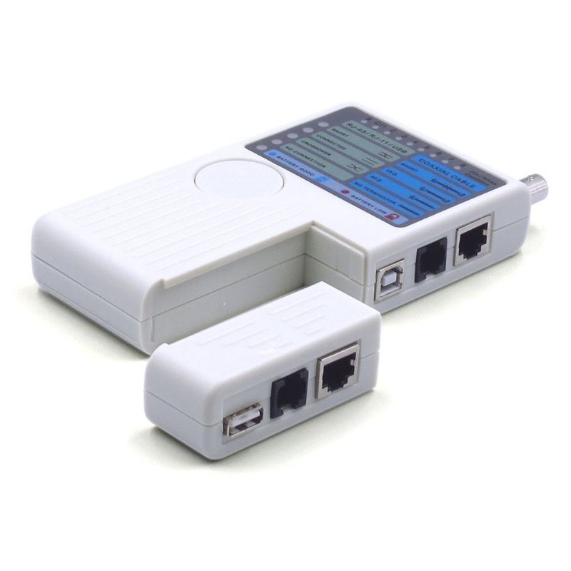 Testador de cabos  4 em 1 - Usb, Rj45, Rj11, Rj12 e Bnc
