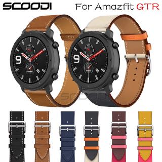 Pulseira De Relógio Em Couro Genuíno Para Xiaomi Huami Amazfit GTR 4/3/3Pro/2/2e 47mm/42mm