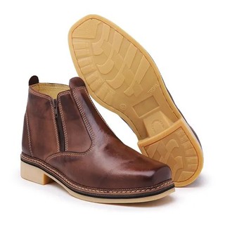 bota masculina couro cano curto