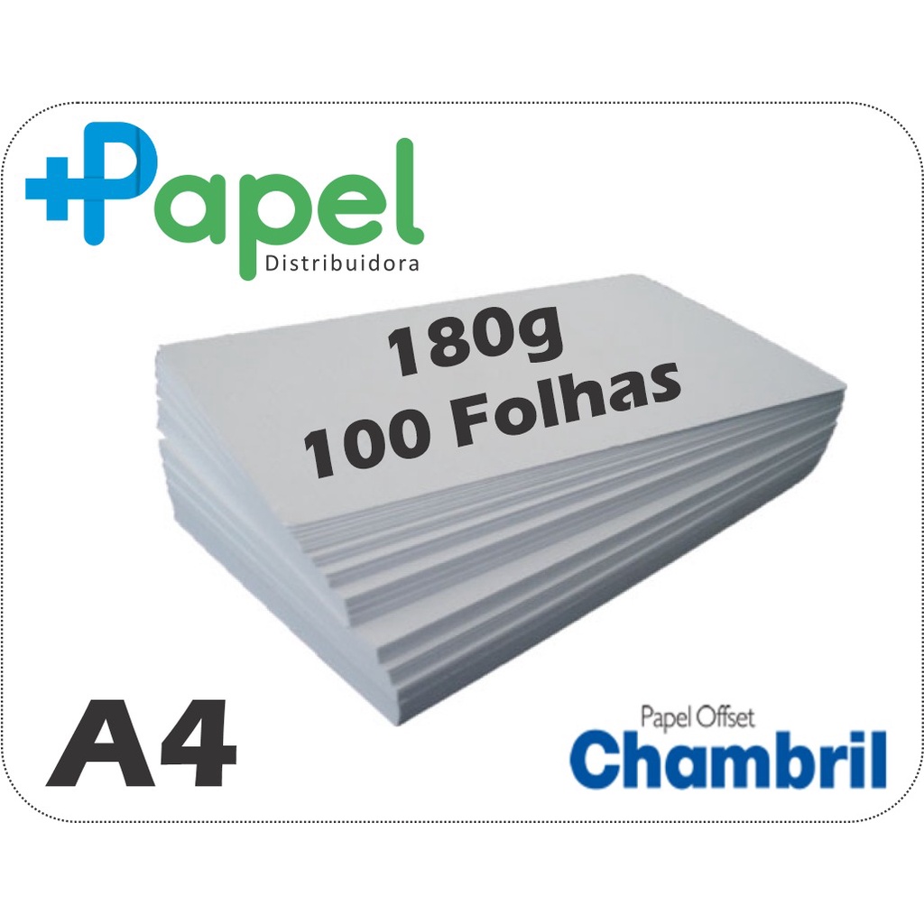 Papel Offset 180g A4 Chambril Com 100 Folhas Shopee Brasil 4108