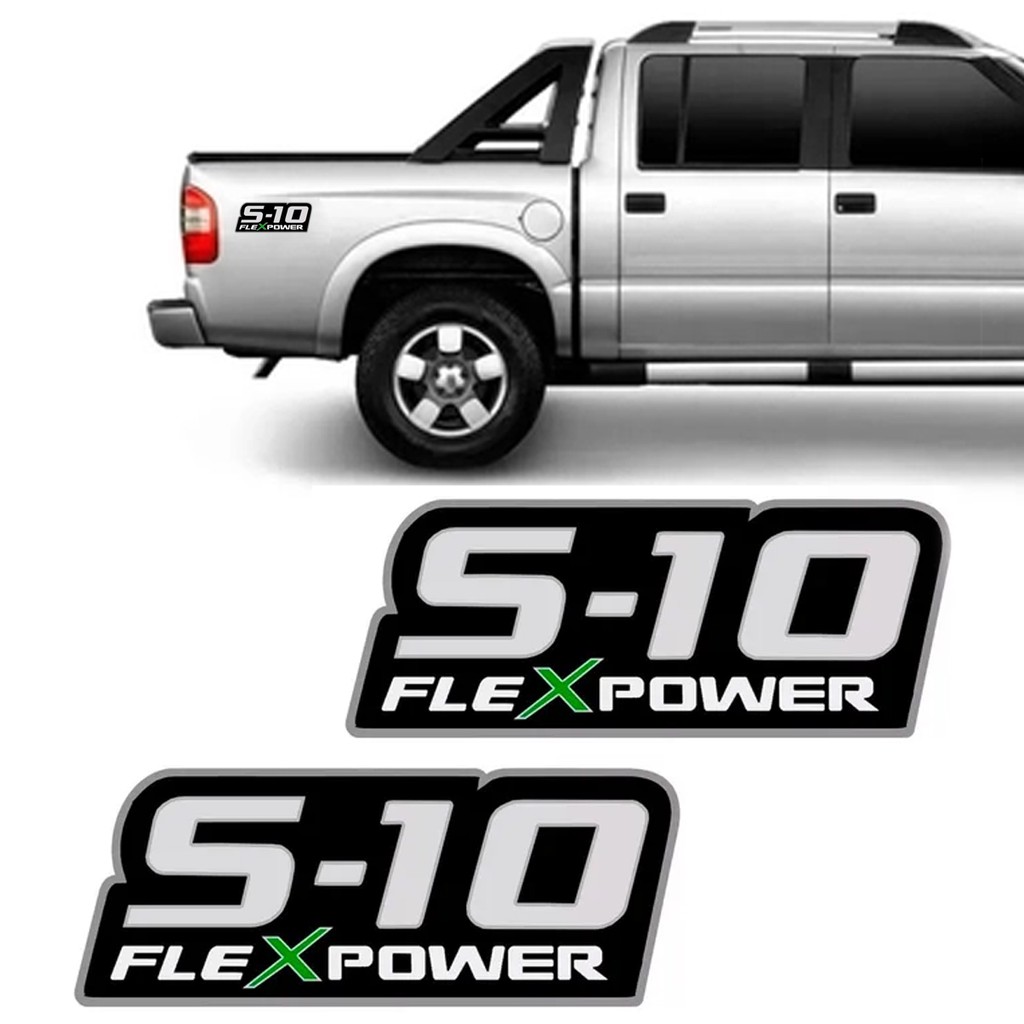 Par Adesivo Lateral Caçamba S10 Flex Power 2009 2010 2011