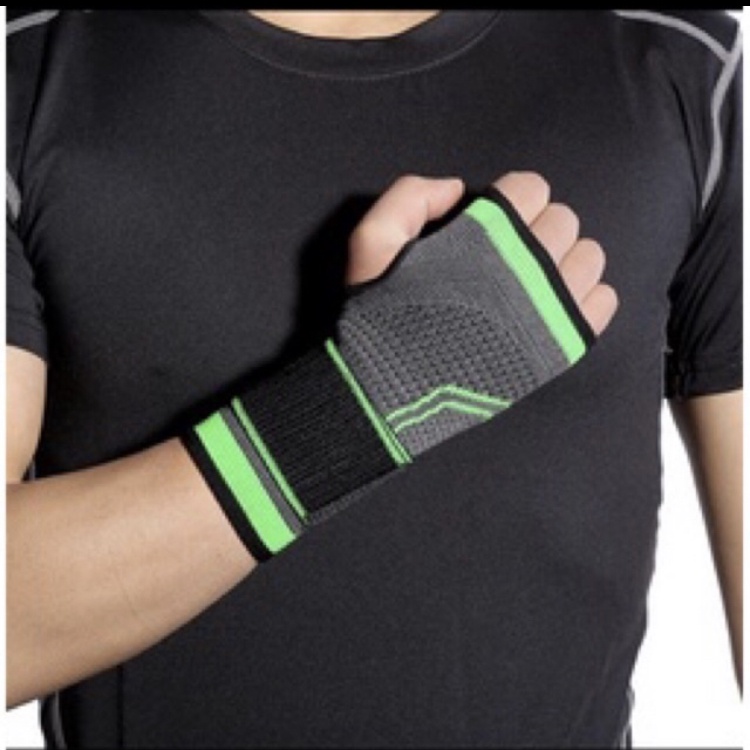 Munhequeira Esportiva Ajustável Verde Com Dedeira Bandagem Elástica Pulseira de Pulso Mão Tensor de Pulso Tendinite