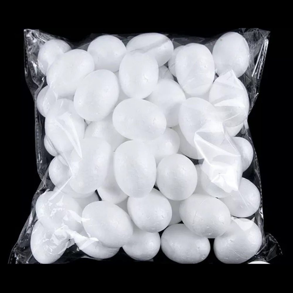 6 -12 -24 ovos pintura espuma de páscoa ovo branco isopor espuma bola ovo para feliz festa decoração crianças 4X3CM em Oferta na Shopee