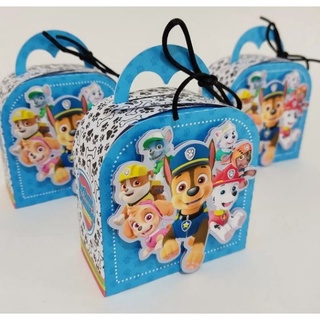 10 Caixa Maletinha Personalizada - Tema Patrulha Canina - Lembrancinha Infantil - Mesversario
