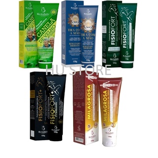 Kit 5 pomada Massageadora Milagrosa, Fisiofort Verde, Premium, Canela De Velho, Tira com a Mão - Bio Instinto
