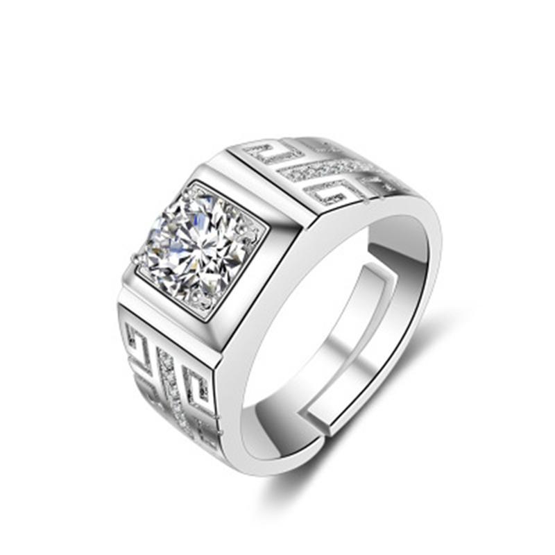 925 Prata Zircônia Disponível Anel Diamante Cristal