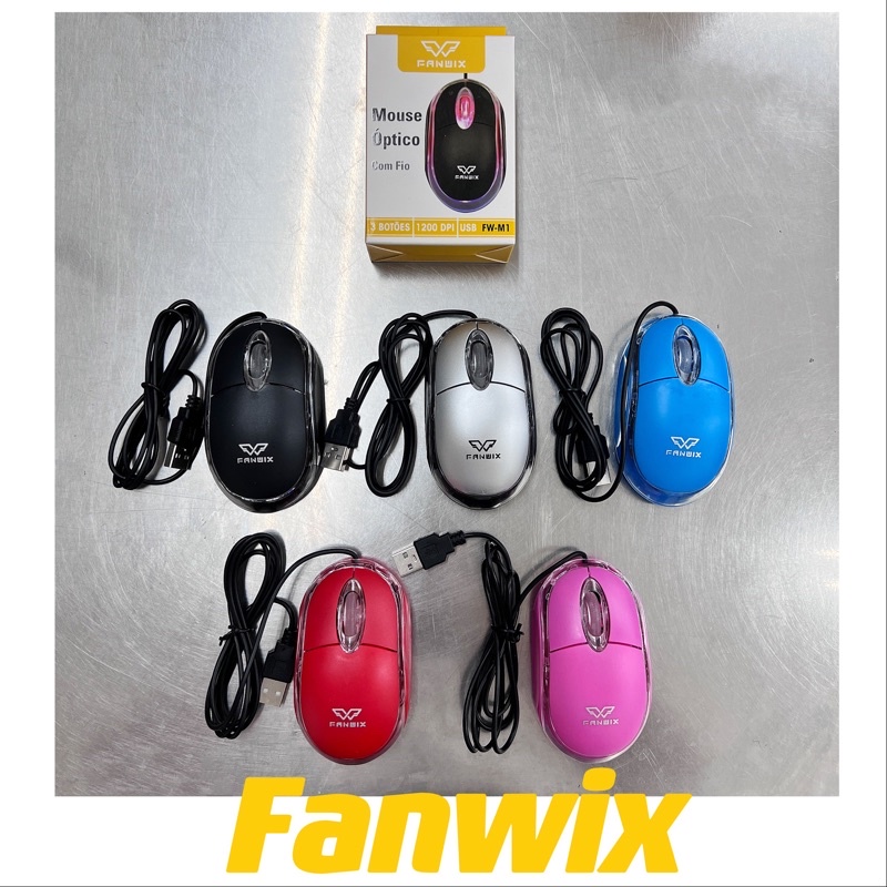Mouse Com Fio Usb Óptico Barato Notebook Computador Pc/ Mouse Gamer RGB, Fanwix