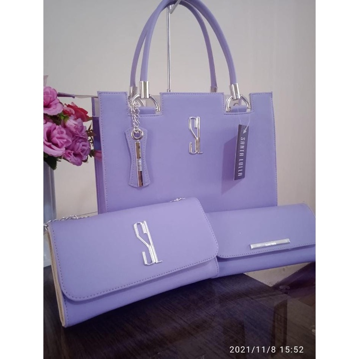 Kit Bolsa Feminina Santa Lolla + Carteira SL + Bolsa Baladinha Couro Soft Importado OFERTA